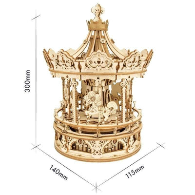 3D PUZZLE WOODEN Carousel - Nicole's Dreamer Creations