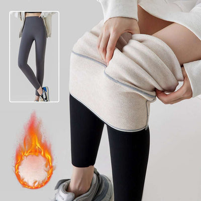 High Waist Cashmere Leggings Winter Warm Solid Plush Pants Fashion Slim Trousers Women Clothing - Nicole's Dreamer Creations