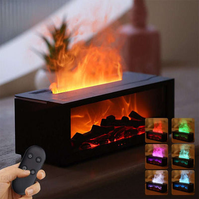 New Flame Aromatherapy Machine Colorful Essential Oil Diffuser Home Large Fog Volume Flame Humidifier 3D Flame Fireplace Machine - Nicole's Dreamer Creations