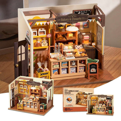 Robotime Rolife Becka's Baking House DIY Miniature House For Kids Children 3D Wooden Assembly Toys Easy Connection Home Decorate - Nicole's Dreamer Creations