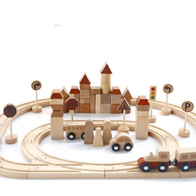 Wooden Creative Forest Track Children Puzzle To Build Urban Rail Transit Wooden Toys - Nicole's Dreamer Creations